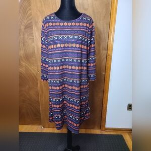 Colorful Long Sleeve Women's Dress